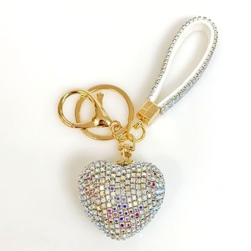 Брелок сердце алмазное, белое