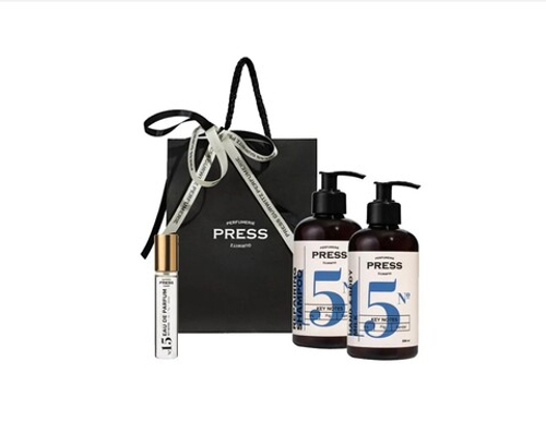 Подарочный набор парфюмированный  PRESS GURWITZ PERFUMERIE №15/Парфюмерная вода №15/Шампунь для волос №15/Молочко для тела №15