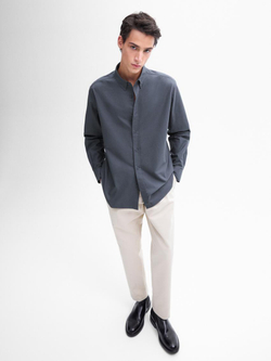 Massimo Dutti Рубашка из 100% хлопка, антрацитово-серый