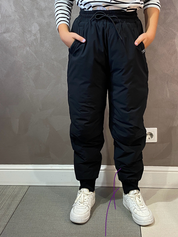 Зимние пуховые брюки из мягкой плащёвки для тинейджера, модель унисекс 08201-90001