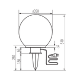 Cветильник шар уличный наземный KANLUX IDAVA 35 см