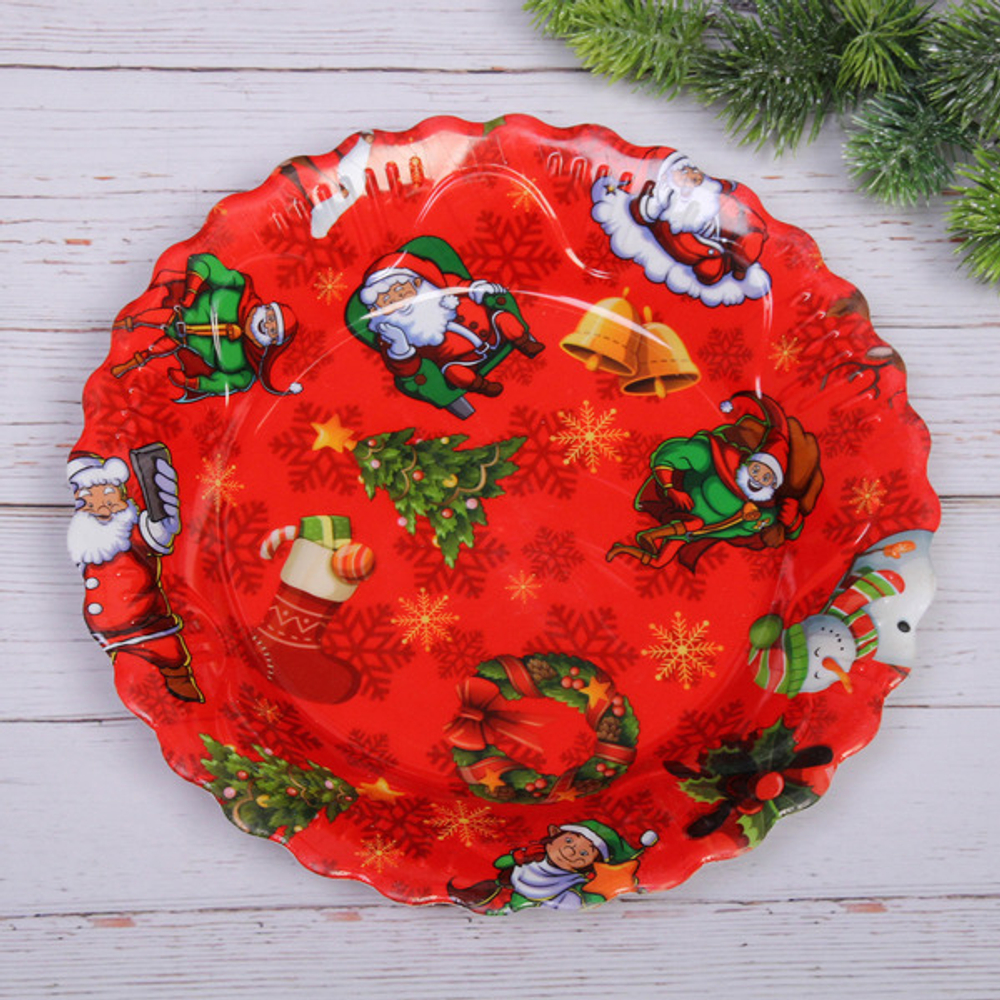 Поднос пластиковый «Новогодний праздник» 30*4см