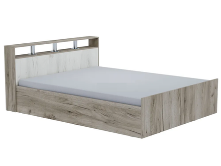 Кровать Ольга-17 Ортопедическое основание дуб крафт серый/дуб крафт белый 1600