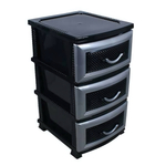 Комод "Дельфин" 3 секции черный/серебристый перламутр РП-412