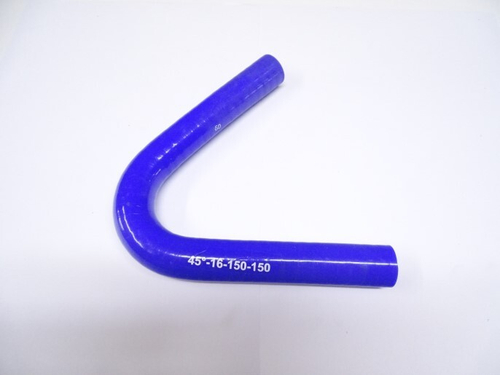 Патрубок угловой силикон 45,d16,L150x150, 3 нити стенка (4мм) (CARUM)