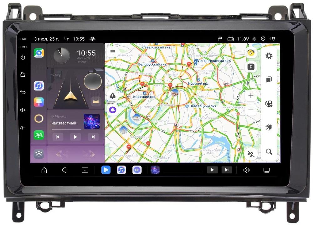 Магнитола для Mercedes-Benz Viano/Vito W639, Vito W447, A класс W169, B класс W245, Sprinter W906, VW Crafter - Kuberg QLed, Android 13, TS20, CarPlay, SIM-слот