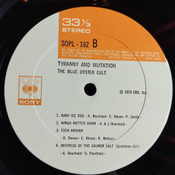 Винтажная виниловая пластинка LP Blue Oyster Cult Tyranny And Mutation (Japan 1973) (Obi) (Shrink)