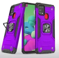 Противоударный чехол Strong Armour Case с кольцом для Samsung Galaxy M31 M315 (Фиолетовый)