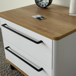 Тумба прикроватная на ножках с ящиками ROYAL 5203 эко (Дуб Кантри-Черный-р.черная)