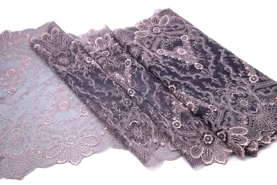 05-38 Вышивка на неэл. сетке 34см, Диадема, серый/лотос