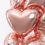 F Шар Сердце 18''/46 см, Розовое золото (БГ-15)