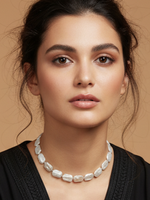 Комплект украшений авторский из культивируемого жемчуга "Принцесса! НЕТ! Королевна!". Колье и серьги.