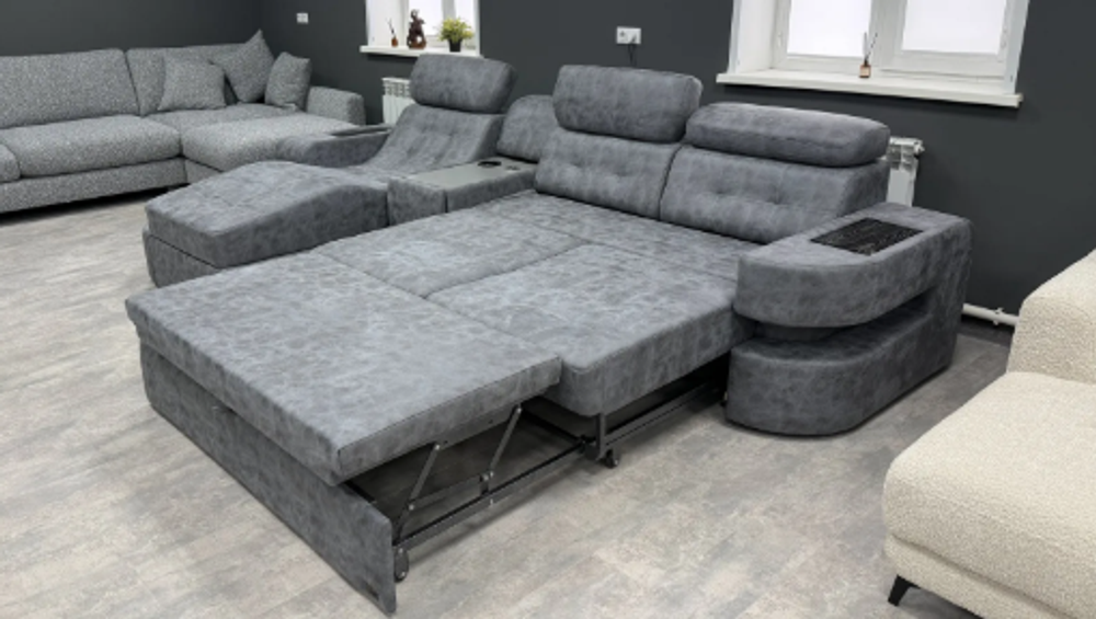 Диван Аурис с оттоманкой с баром