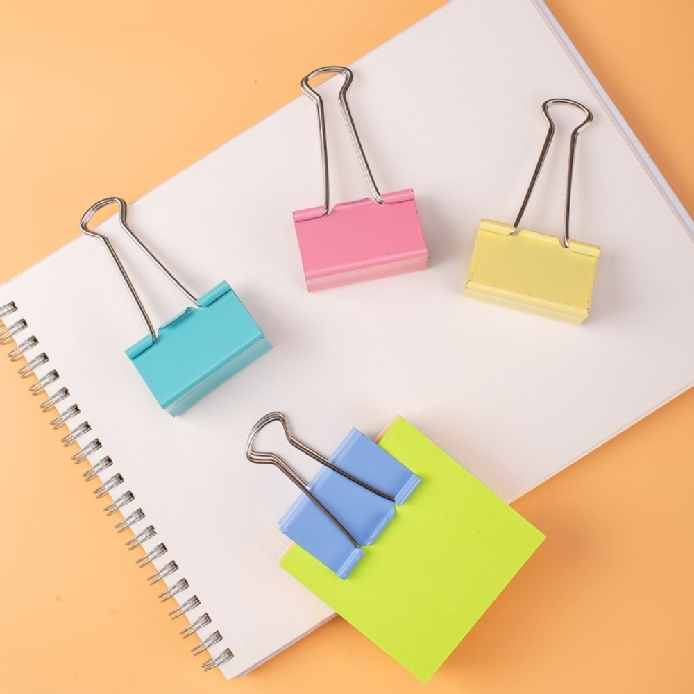 Зажимы для бумаг DELI "RIO", 51 мм, цветные, (12 шт.)