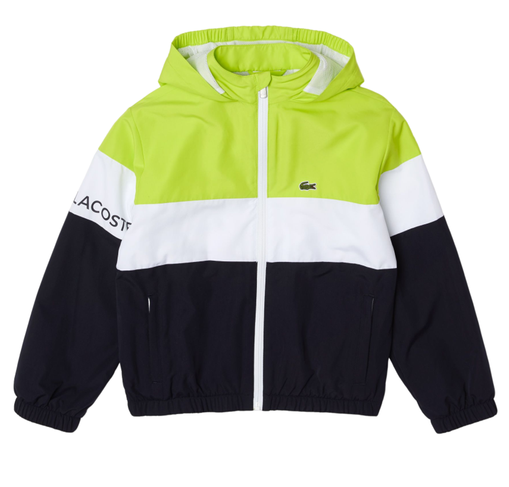 Кофта для мальчика теннисная Lacoste Recycled Polyester Zipped Hooded Jacket - navy blue/white/yellow