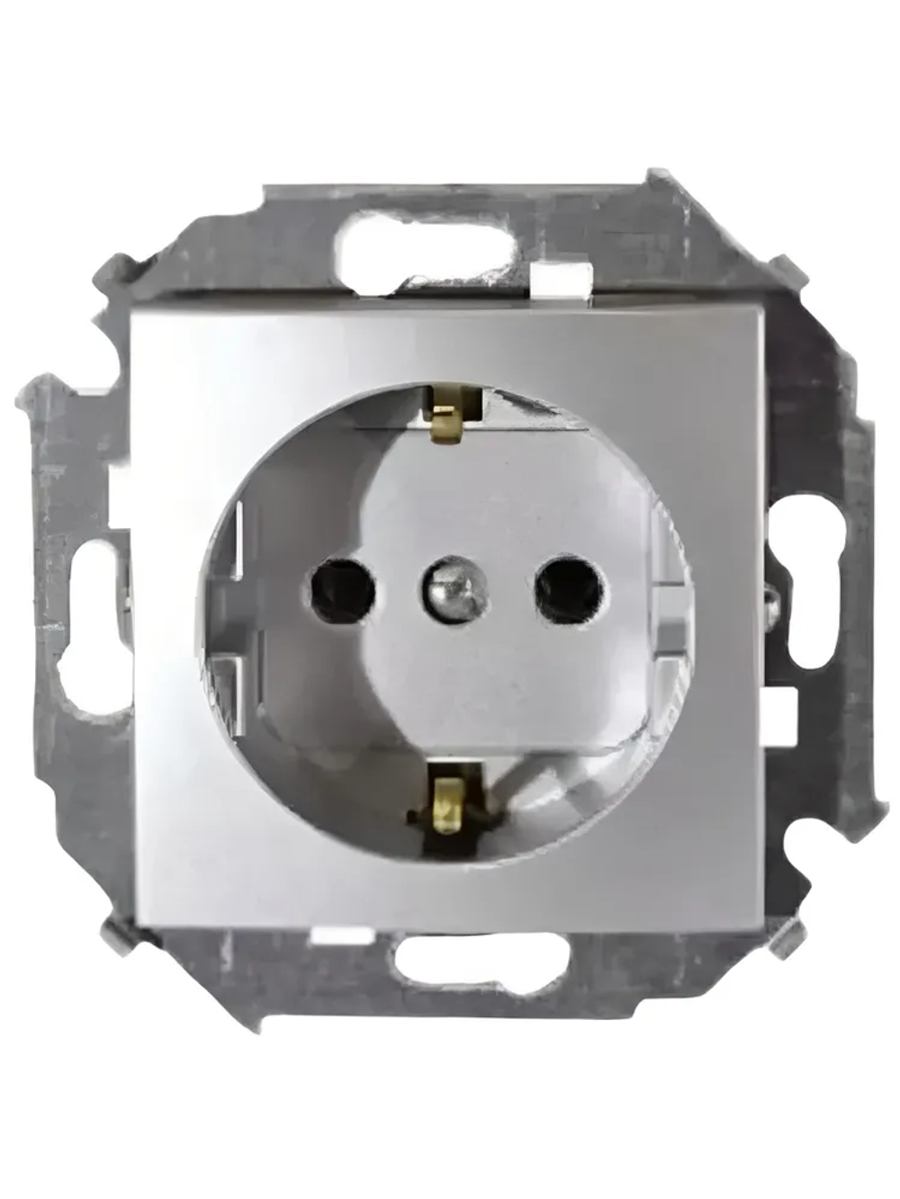 1591432-033 Simon 15 Розетка 2К+З без шторок (алюминий) 1 шт