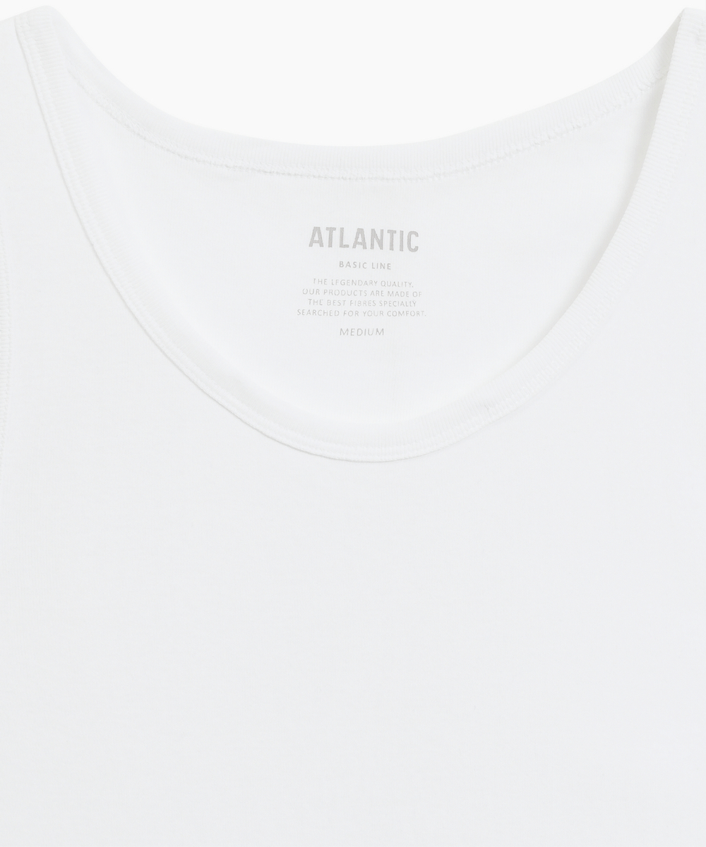 Майка мужская Atlantic, 1 шт. в уп., хлопок, белая, Basic BMV-046