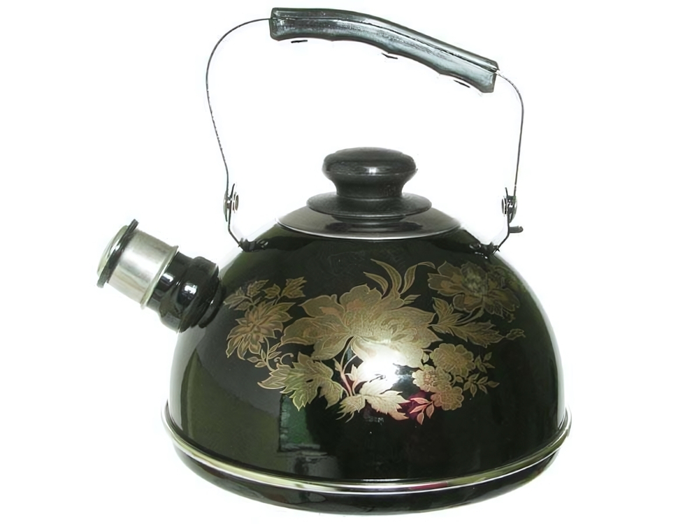 Чайник 2,5л со свистком, подвижная ручка, черный "Олимпия"