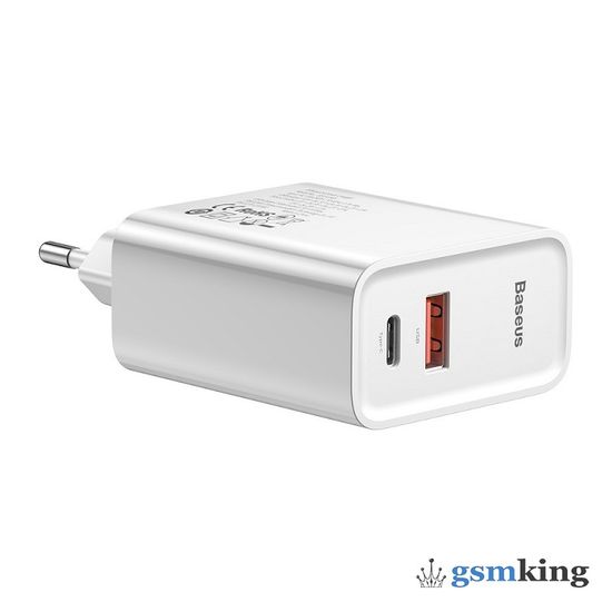 Baseus Speed PPS Quick Charger C+U 30W (With 1M C to C Cable) EU White TZCAFS-A02