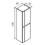 Пенал ORKA Likya 40 антрацит матовый, универсальный