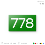 Номер на дверь 778, табличка на дверь для офиса, квартиры, кабинета, аудитории, склада, зеленая 120х70 мм, Айдентика Технолоджи