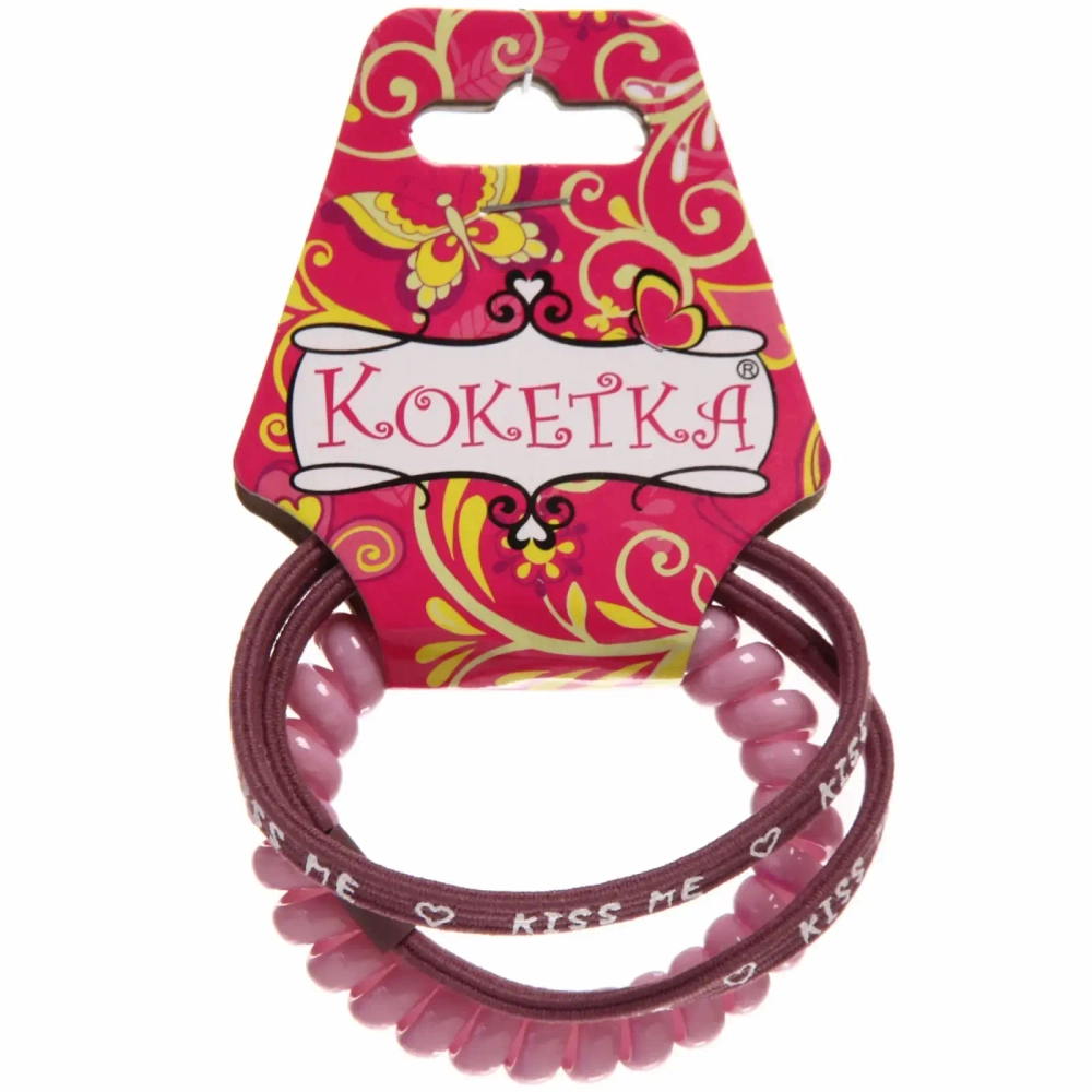 Резинки для волос 3шт «Кокетка», цвет розовый, d-5,5см