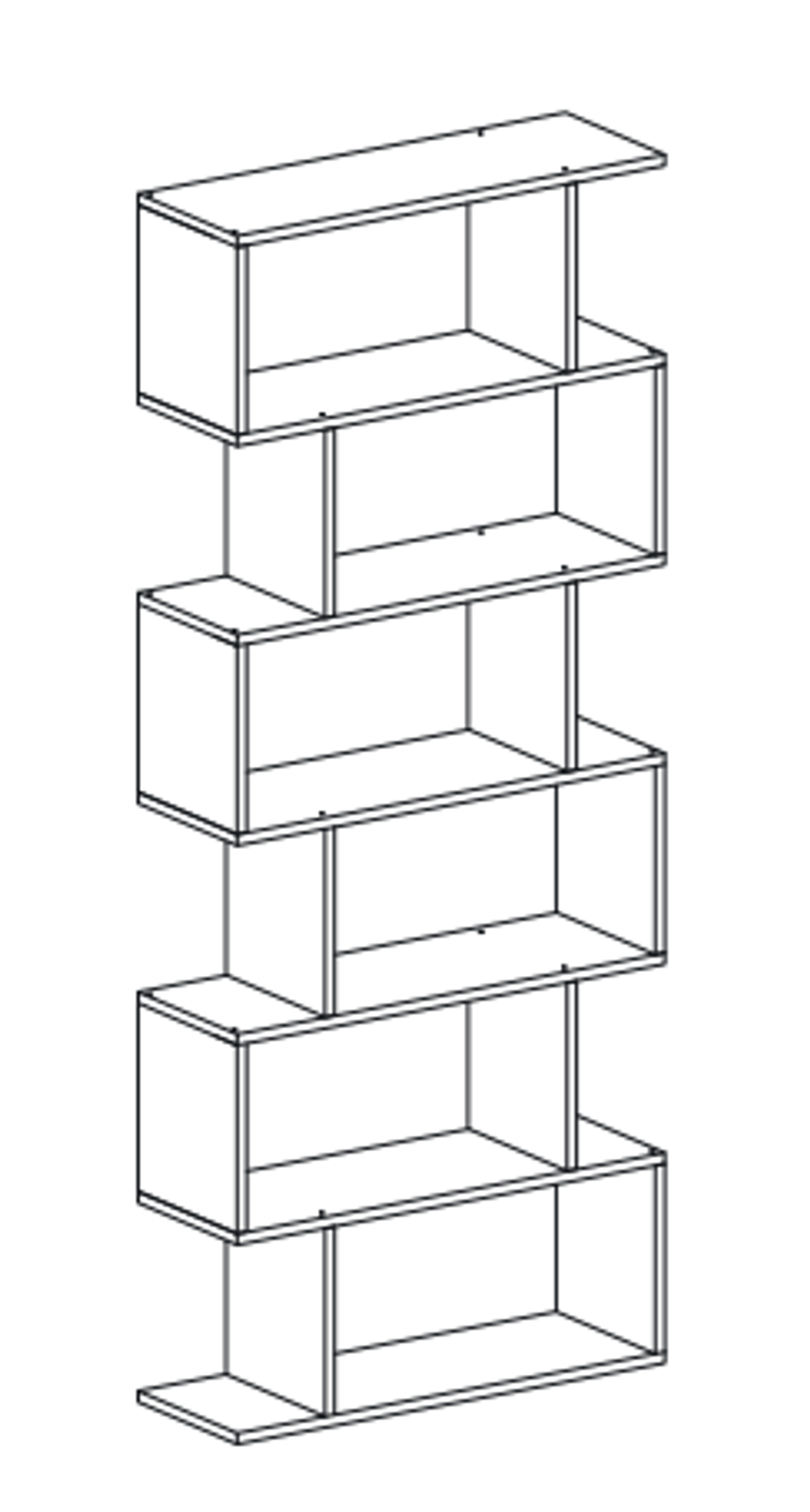 Стеллаж СТ6.1 (6 ячеек) змейка белый