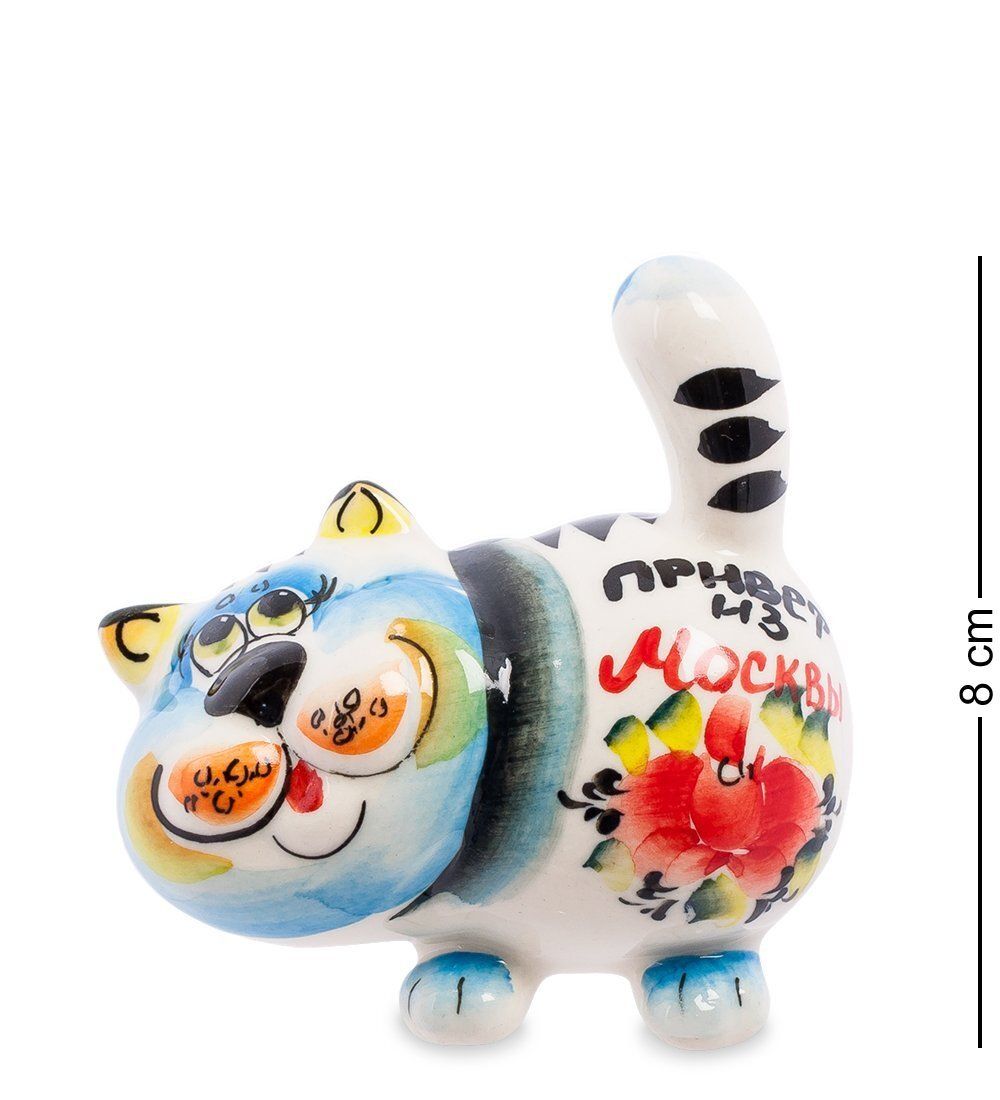 ГЛ- 368 Фигурка «Кот Барсик» цв. (Гжельский фарфор)