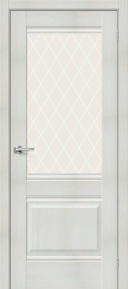 Дверь Прима-3 / Цвет Bianco Veralinga / Стекло White Сrystal / Двери Браво