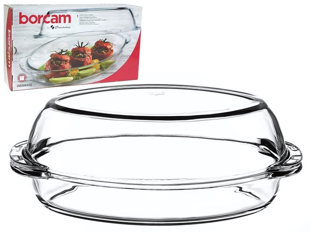Форма жаропрочная овальная 2,25л с крышкой 1,8л "Borcam"