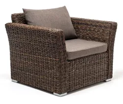 "Капучино" кресло из искусственного ротанга (гиацинт), цвет коричневый
