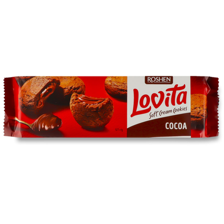 Печенье сдобное Roshen Lovita Soft Cream Cookies Cocao 127 гр