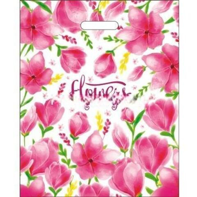 Пакет с прорубной ручкой ПВД 38х47 (60 мкм) "Трепет" лам. (50/500 шт.) Интерпак