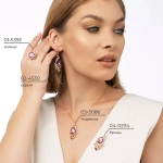 Серьги «Жар-птицы» с английским замком из красного золота c аметистом, натуральными топазами white и эмалью