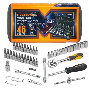 Набор инструментов 46пр.1/4'' MEGATOOLS MT-2462-5