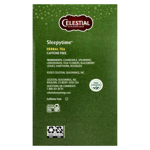 Celestial Seasonings, Sleepytime, травяной чай, без кофеина, 40 чайных пакетиков, 59 г (2,1 унции)