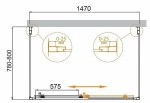 Душевой уголок Cezares Molveno 150х80 MOLVENO-AH-12-150/80-C-Cr-IV стекло прозрачное/профиль хром