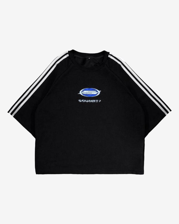 Футболка Logo укороченная черная - фото 1