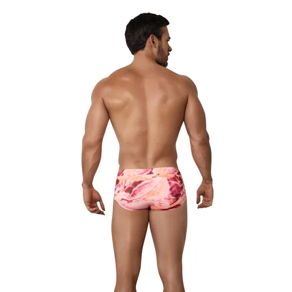 Мужские плавки розовые с принтом Clever Moda LAGO ROSA SWIMSUIT BRIEF 155404