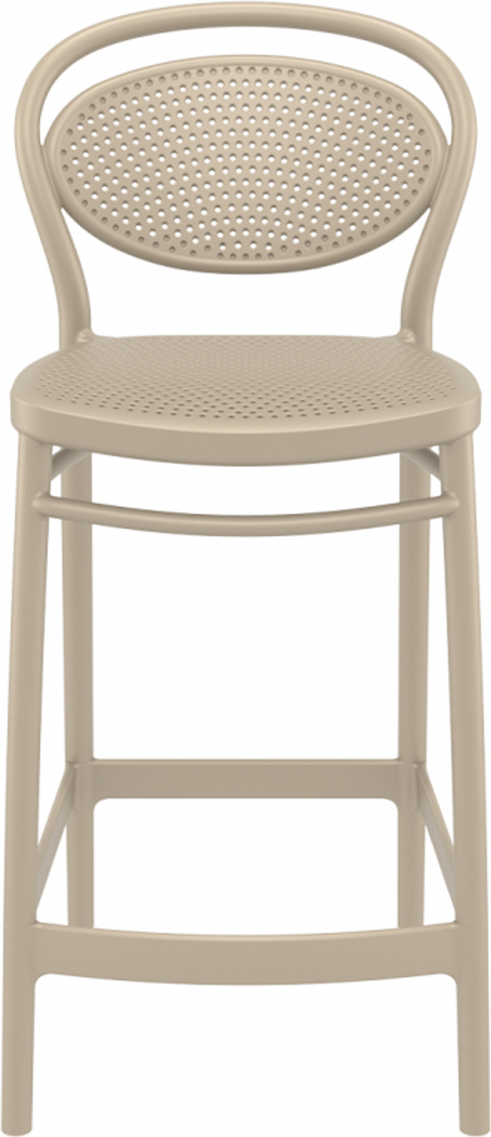 Стул пластиковый полубарный Siesta Contract Marcel Bar 65, бежевый