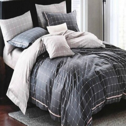 Комплект постельного белья "О. KLETKA BW", сатин, 100% хлопок. Пододеяльник и наволочки на молнии!!!