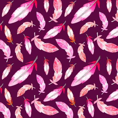 Розовые перья (акварель)