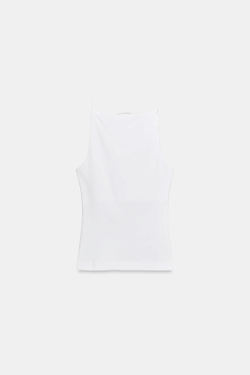 ZARA ТОП НА БРЕТЕЛЯХ, БЕЛЫЙ