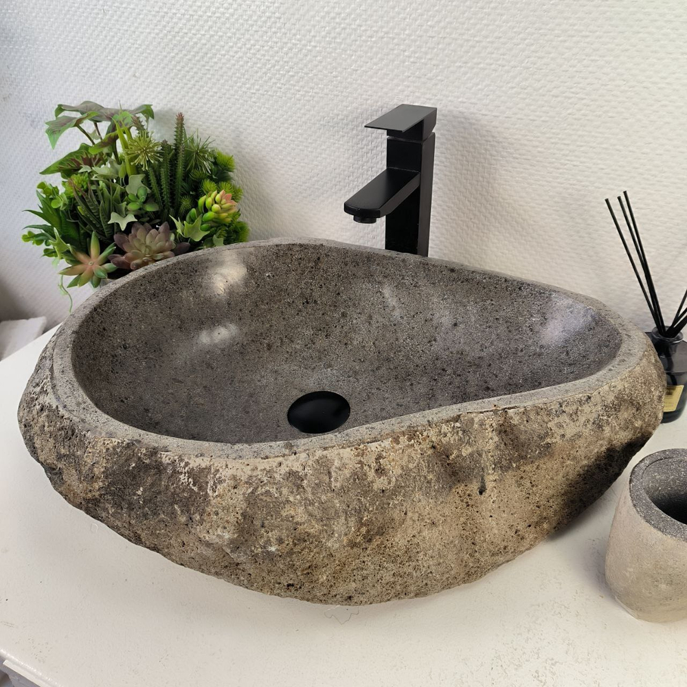 Раковина из речного камня RS-62011 (57*47*15)