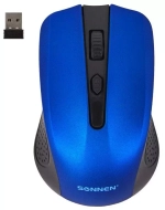 Мышь беспроводная SONNEN V99, USB, 1000/1200/1600 dpi, 4 кнопки,оптическая, синяя, 513530