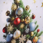 Пакет подарочный «Елочные игрушки» 23*18*10 см, микс