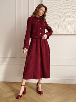 Юбка бохо вельветовая миди