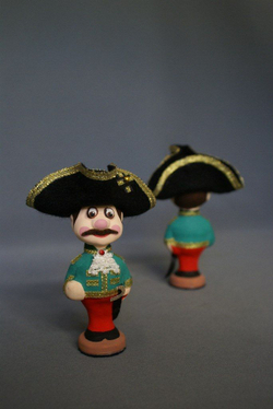 Кукла потешка Капитан бомбардиров. Игрушка фарфоровая ручной работы