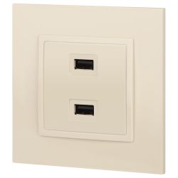 14-4110-02 ЭРА Устройство зарядное USB, 230В/5В-2100мА, IP20, Эра Elegance, сл.кость | Эра Elegance