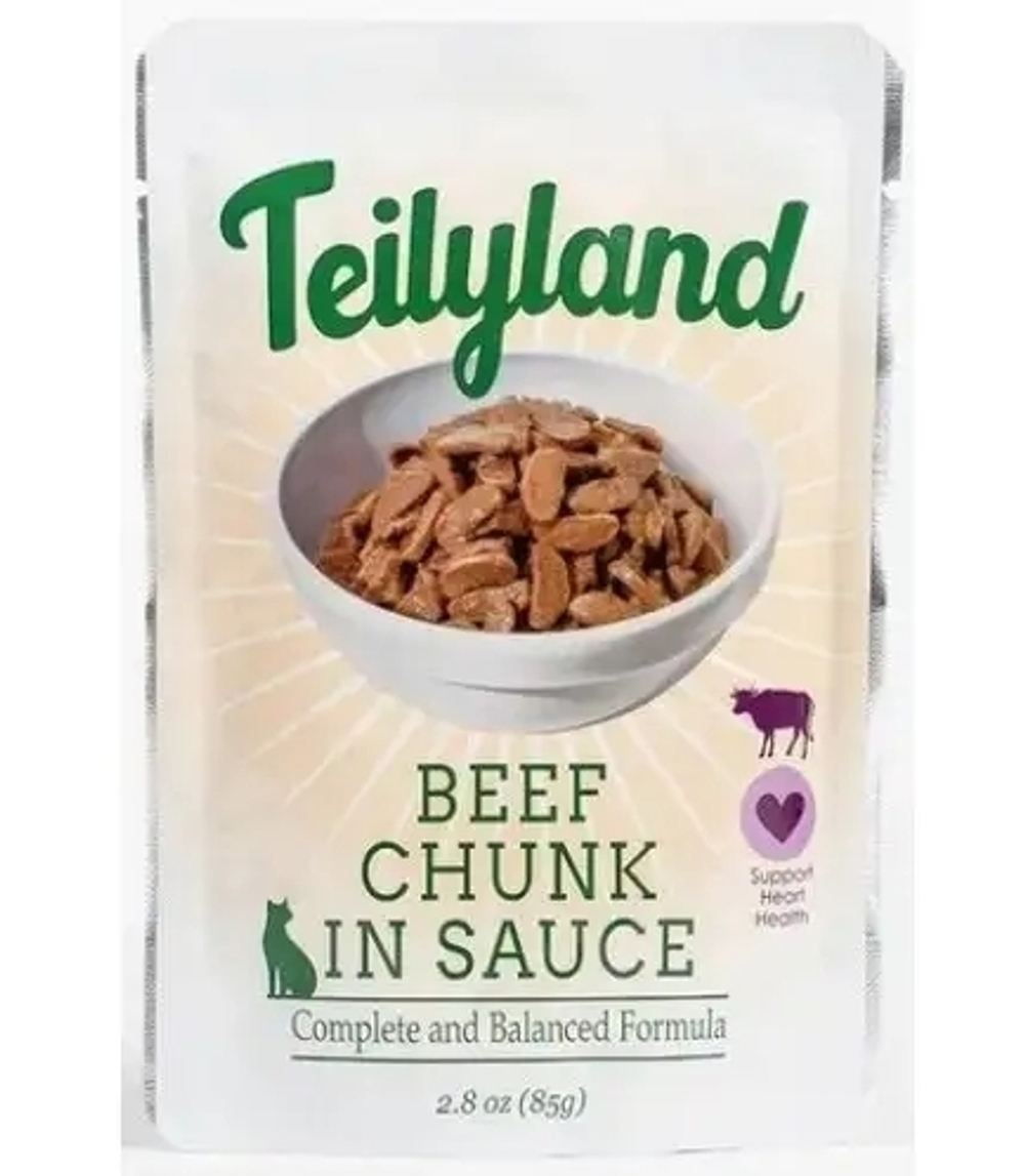Teilyland Паучи для кошек Говядина в соусе, 85гр
